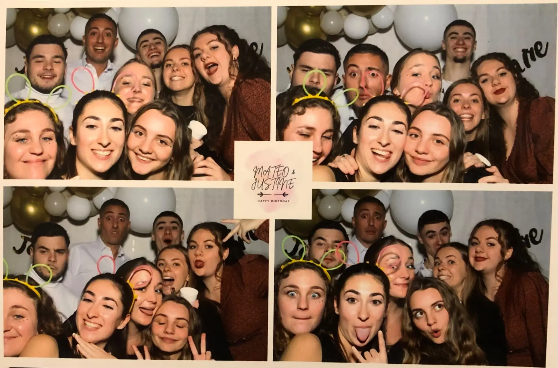 Matéo et Justine fêtent leur anniversaire avec le photobooth Burddy